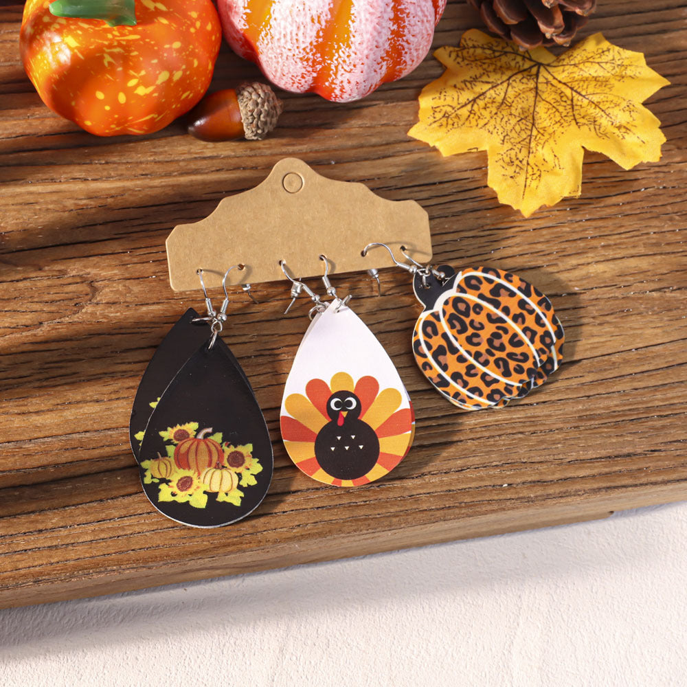 Wholesale Thanksgiving Maple Leaf Pumpkin earrings
