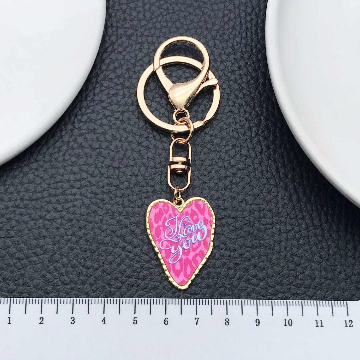Wholesale Rose red LOVE YOU love Metal Keychain