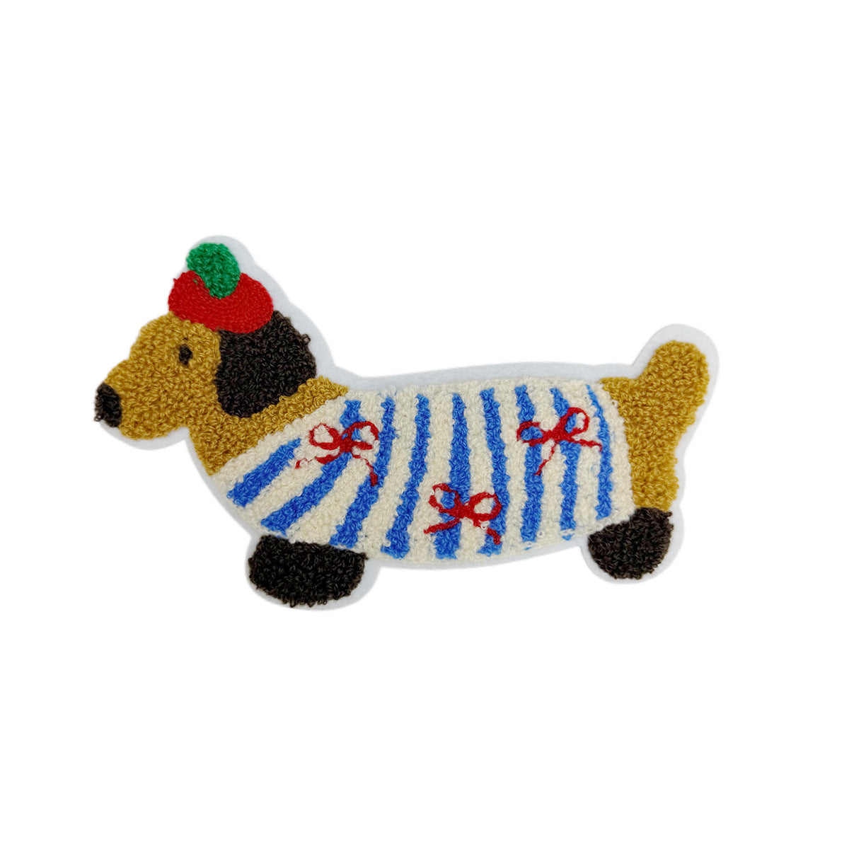 Wholesale Dachshund Dog Towel Embroidery Patch Chic Embroidered Fabric Applique For ets Bags Baskets DIY Craft Sewing Decoration