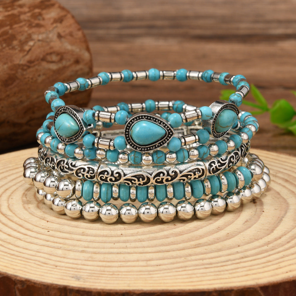 Wholesale Turquoise bead bracelet   Layered Bracelet Set