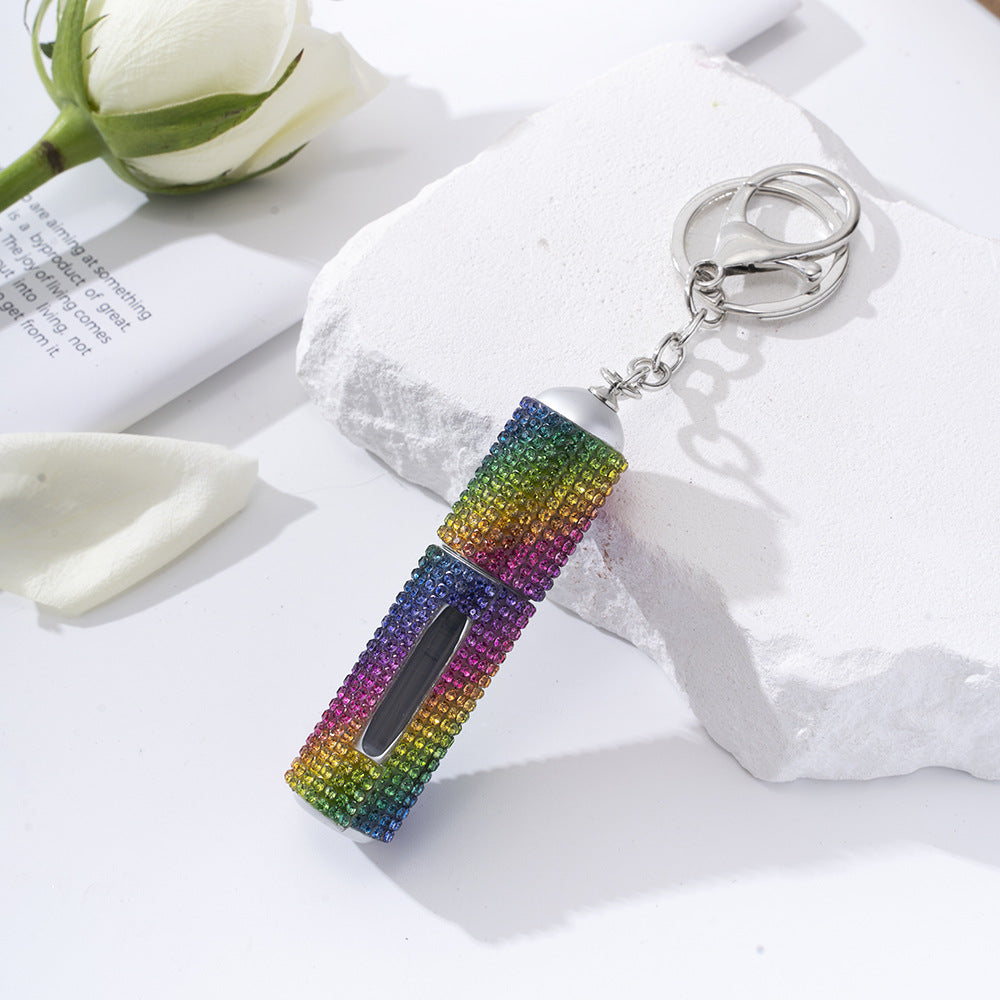 Wholesale Diamond-studded Creative Perfume Bottle Keychain