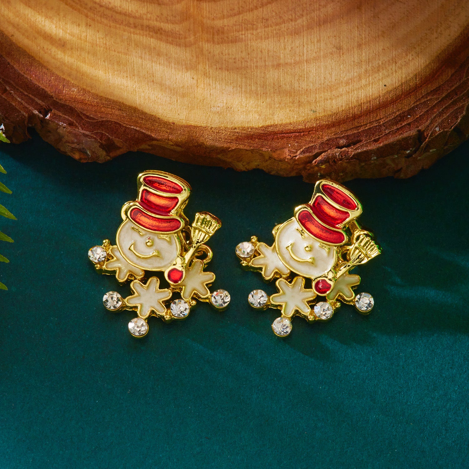 Wholesale Christmas red and green snowflake and snowman earrings