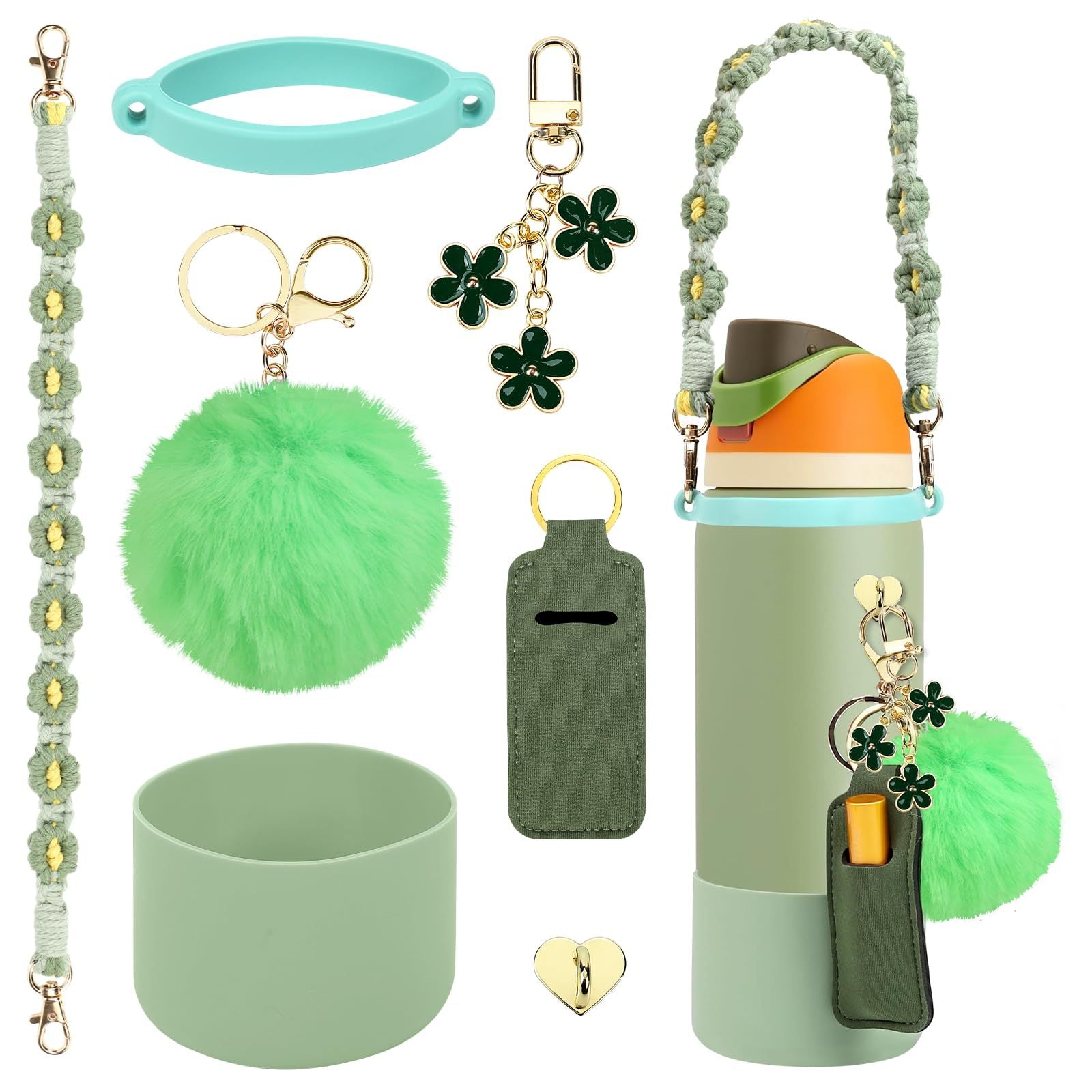 Wholesale Silicone Ring Grid Lipstick Bag Pendant Bow Set Water Cup Accessories