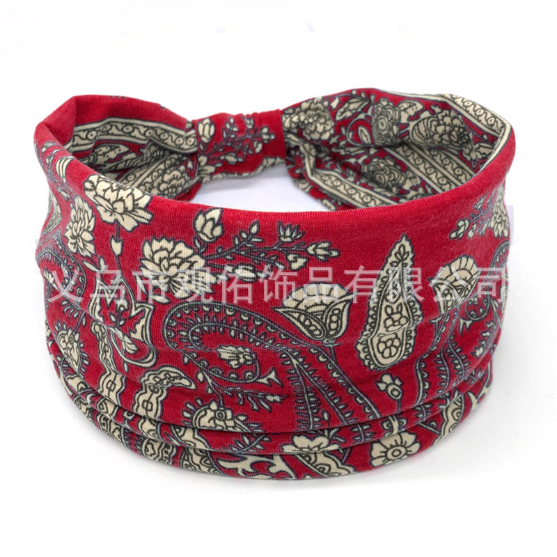 Wholesale Printed Women's Wide-brimmed Sports Women's Sweat-absorbing Headscarf