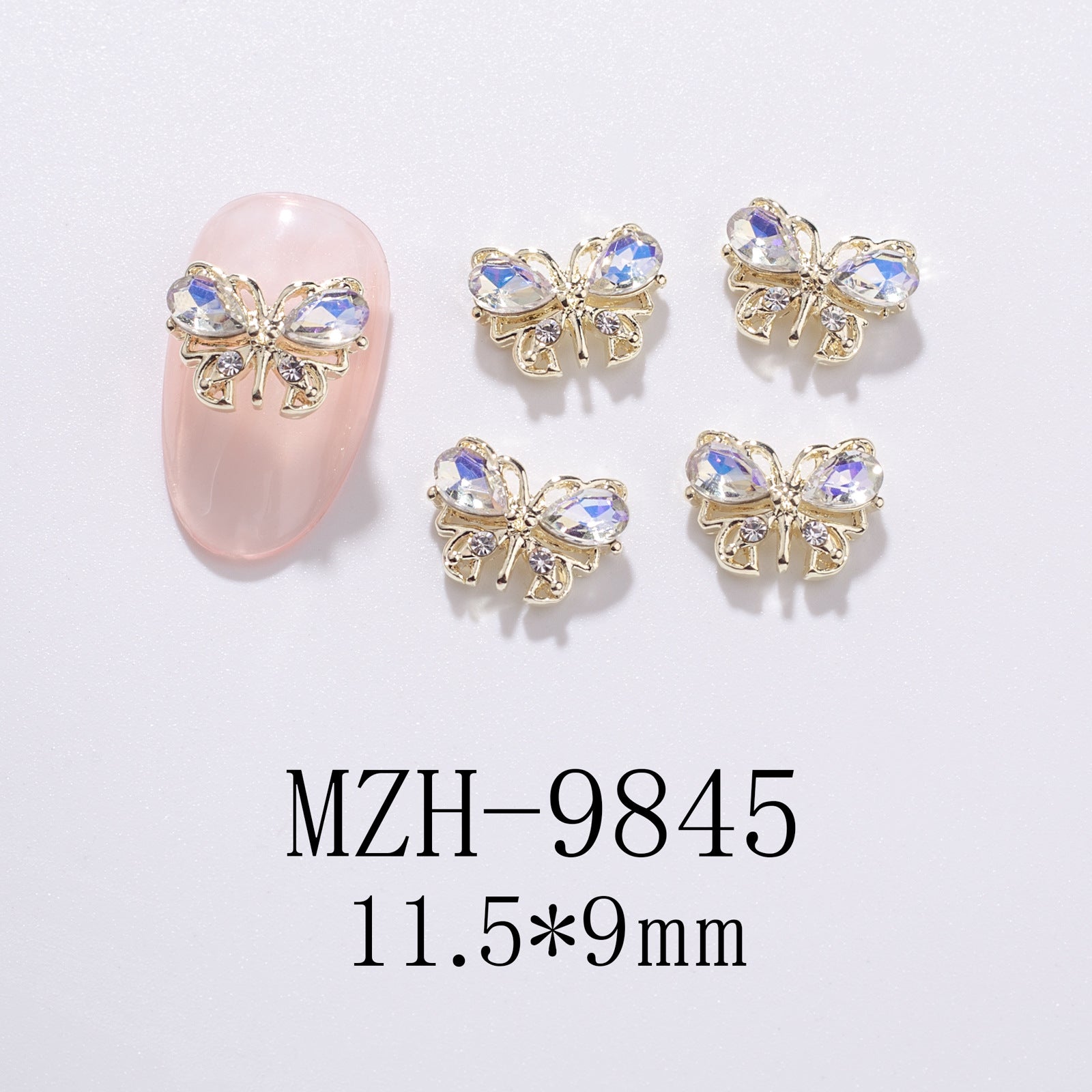 Hollow nail art small butterfly alloy jewelry