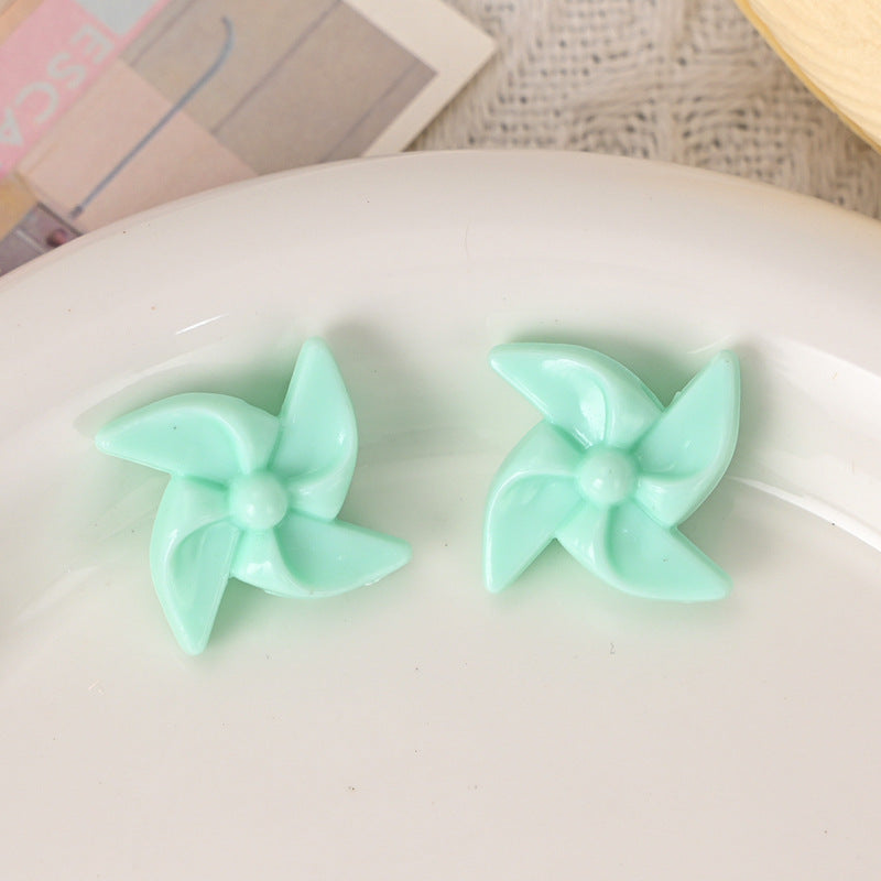 Wholesale  10pcs/pack Colorful small windmill loose beads with holes and special shaped beads