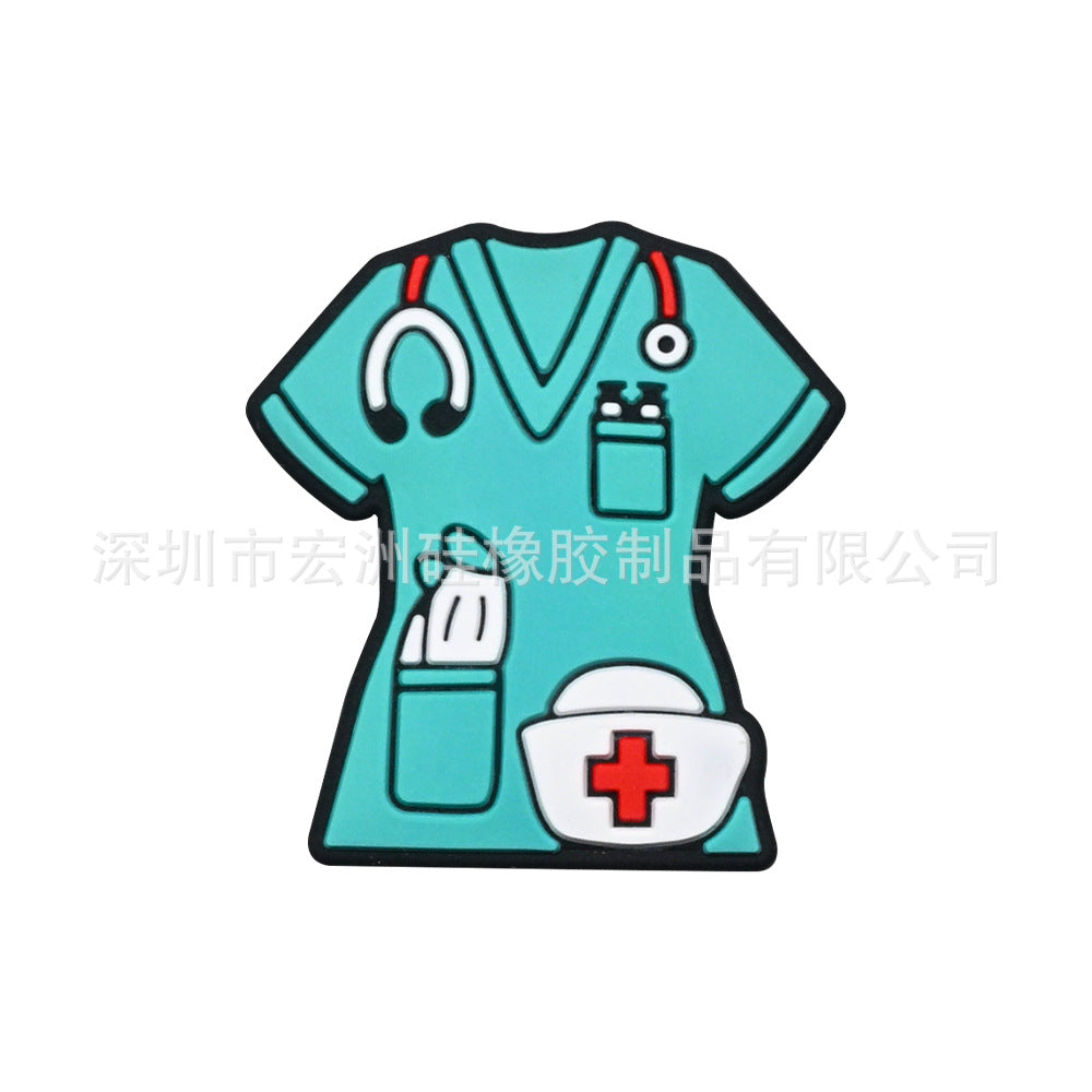 Wholesale 10pcs doctors and nurses series drop glue cartoon silicone beads