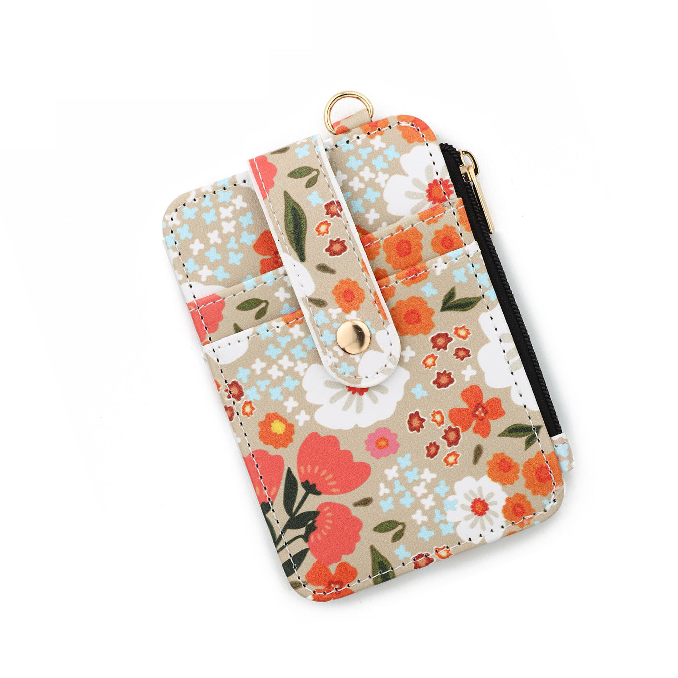 Wholesale Printed folded zipper style colorful floral coin purse