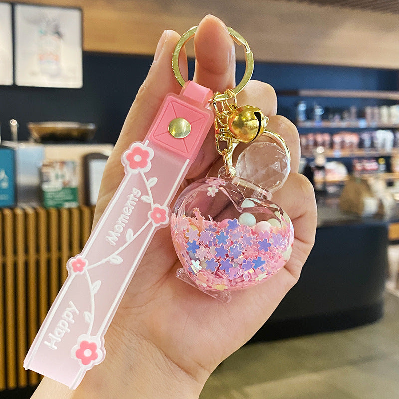 Llavero de aceite de botella de perfume acrílico al por mayor