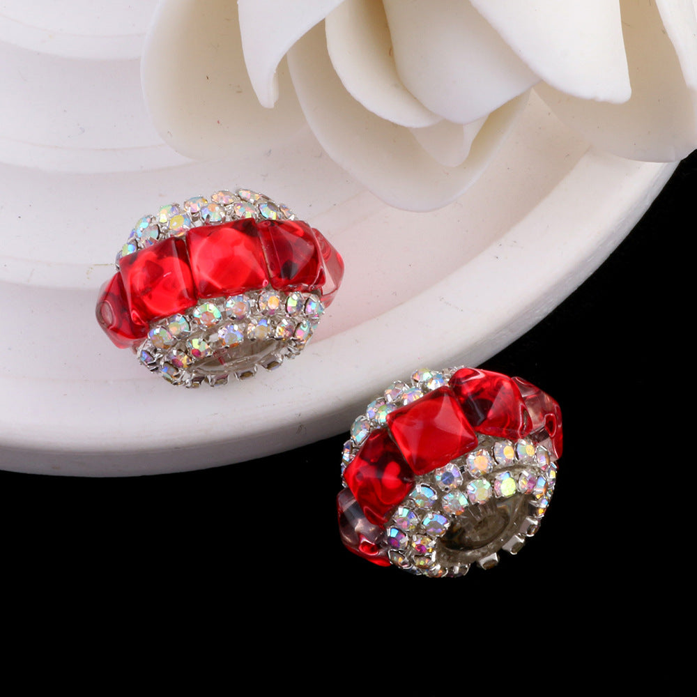 Wholesale 10pcs Square cat's eye flat beads can be worn straight hole beads DIY