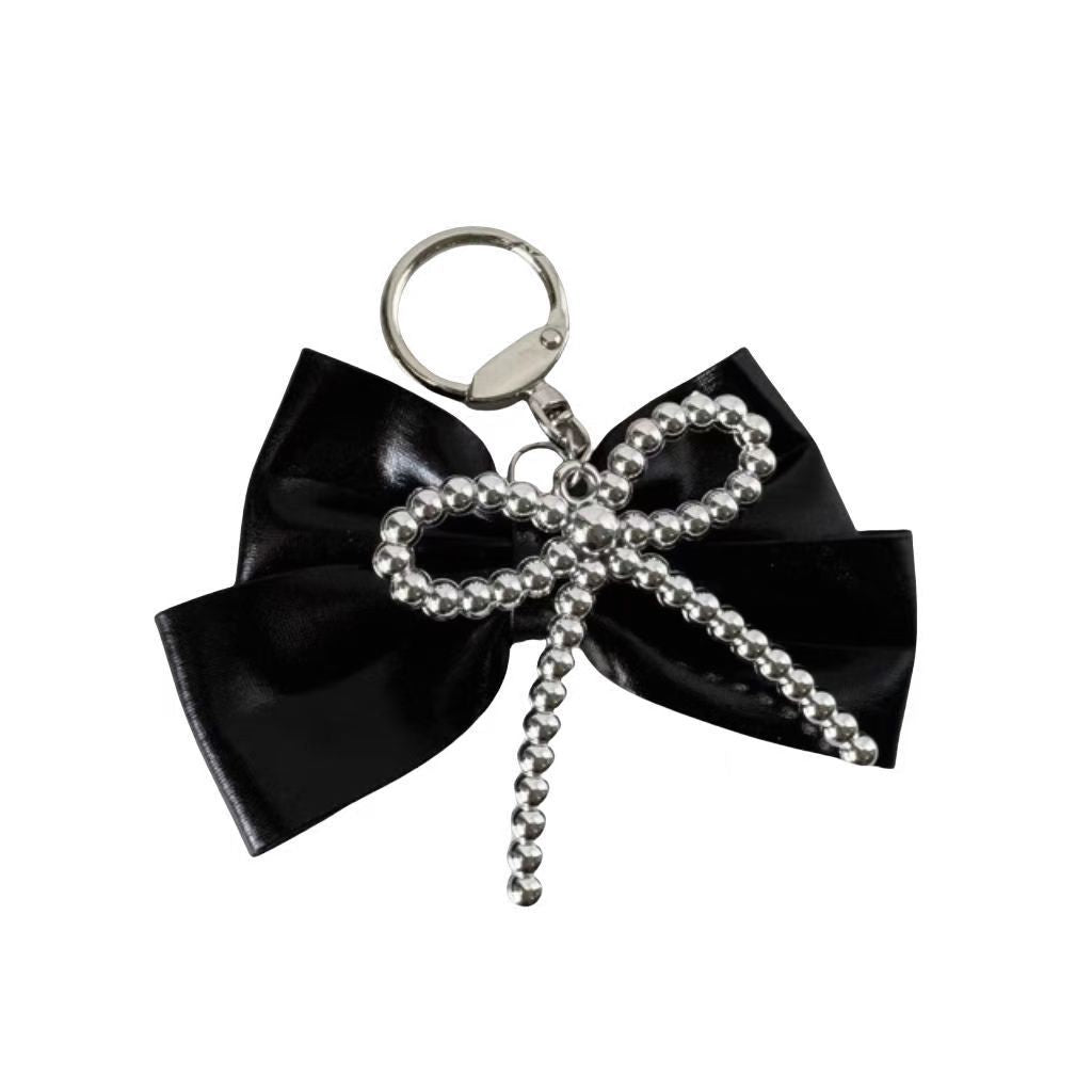 Wholesale ins style silver bow keychain