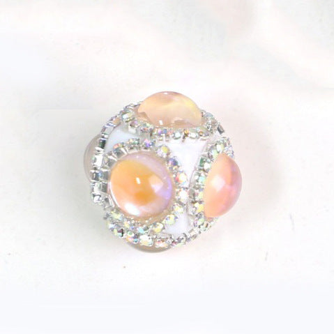 Wholesale of Six Sided Cat's Eye Stone Acrylic Inlaid Diamond Beads