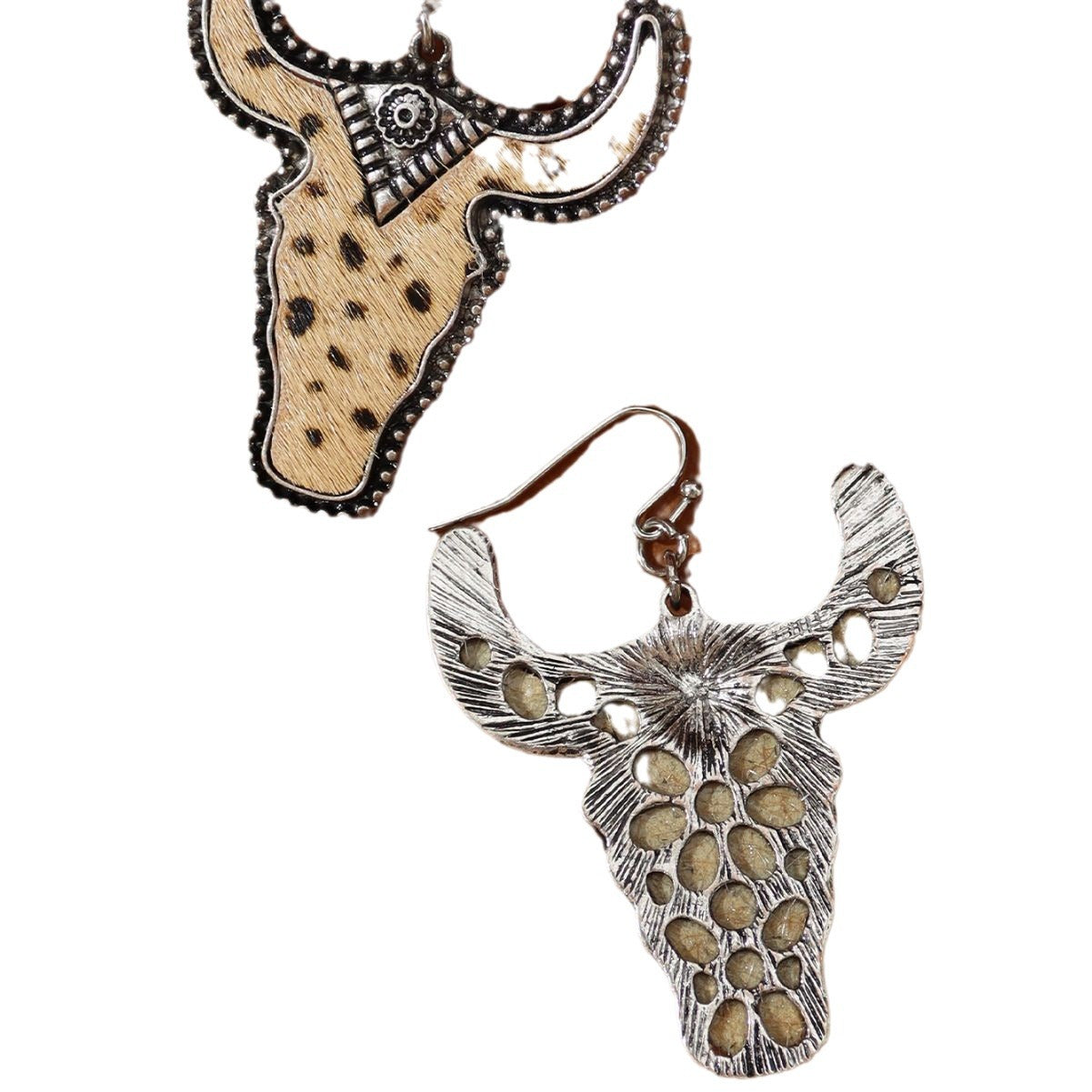 Wholesale Retro design bull head earrings