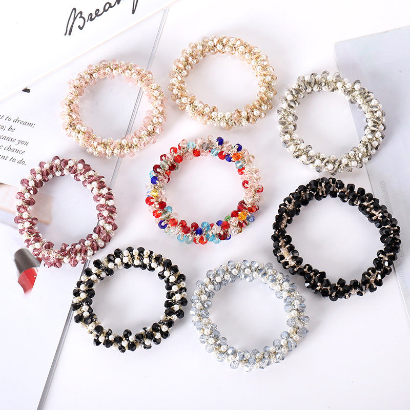 Wholesale Rhinestone Hair Pearl Scrunchies