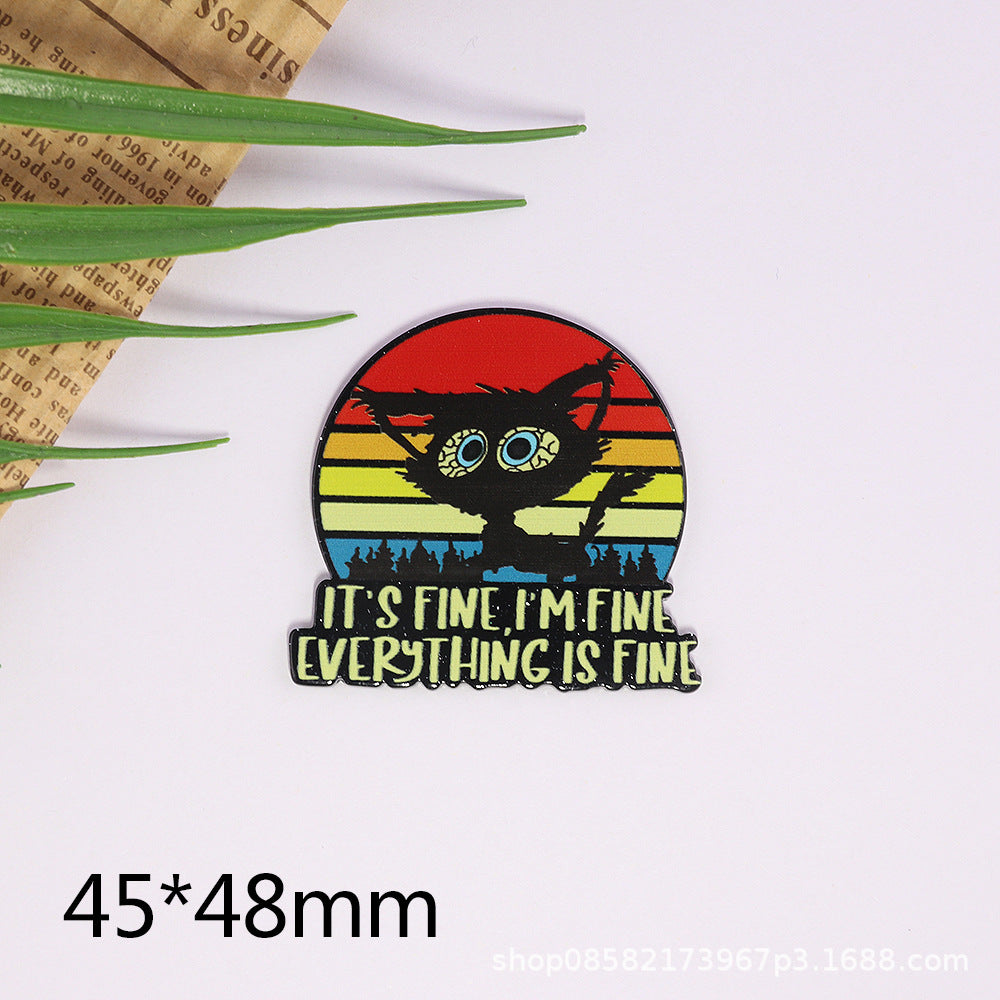 Wholesale 10pcs Cartoon Letters Rainbow Bag Acrylic Cute Things DIY Accessories FlatBack