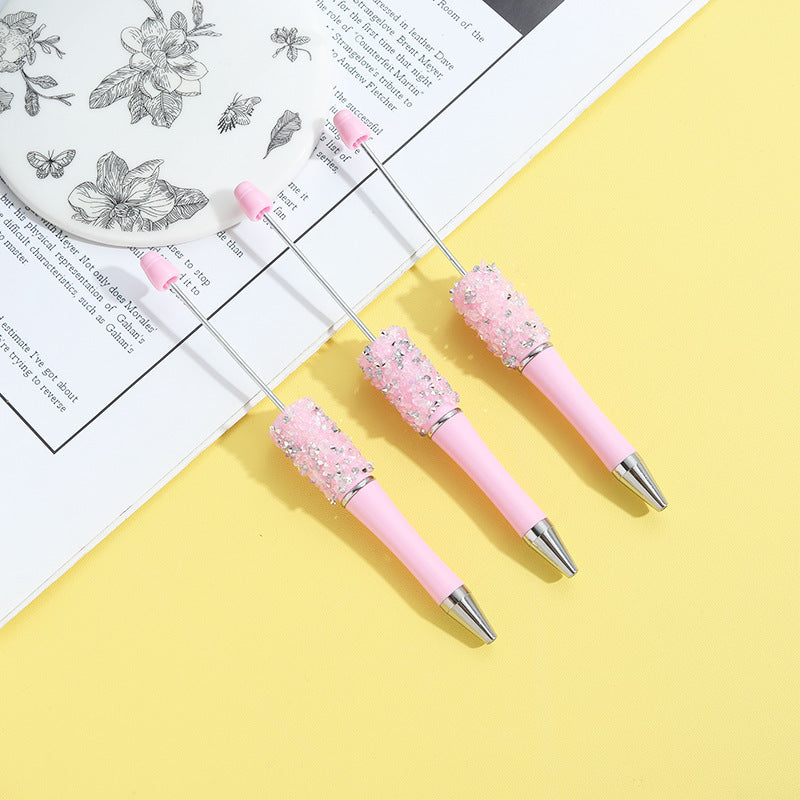 Wholesale 10pcs Beadable Pens Heavy Handmade Full Diamond Chain DIY Ballpoint Pen
