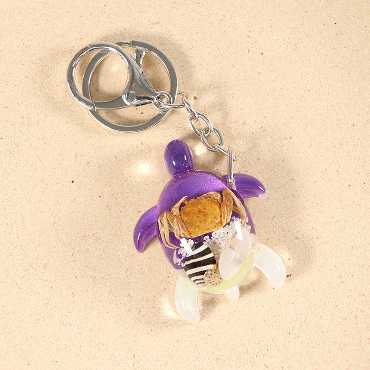 Wholesale 6pcs Resin Glue Starfish Turtle Shape Keychain