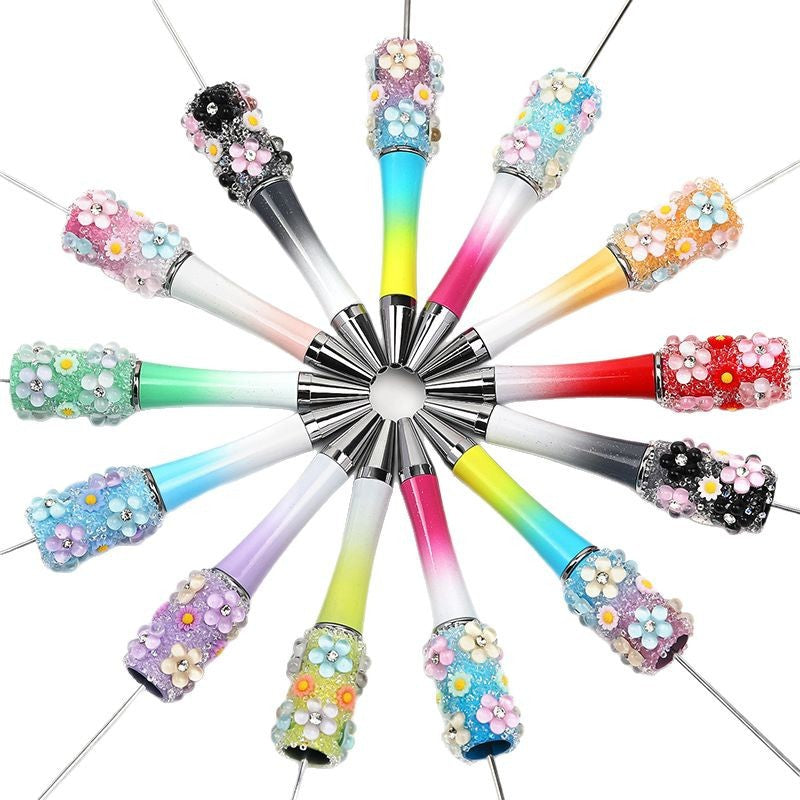 Wholesale 10pcs diy beaded pen simple fashion pen gem beadable pen