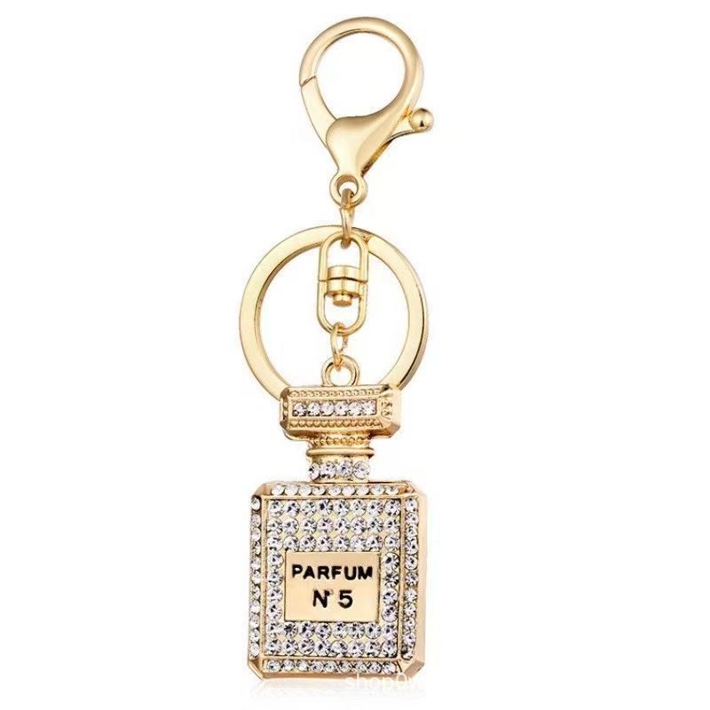 Wholesale Crystal Perfume Bottle Car Accessories Rhinestone Keychain