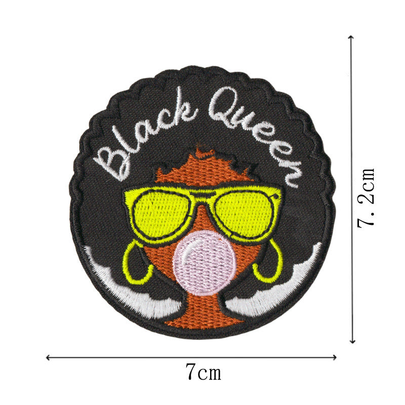 Wholesale Embroidered Patch With Black Independence Day Design Sew On Decorative Badge For Coats Casual Craft Supply For Resale