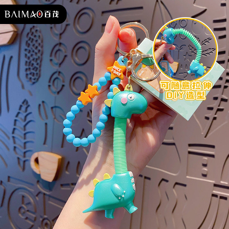 Wholesale Decompression Telescopic 2 in 1 Silicone Keychains