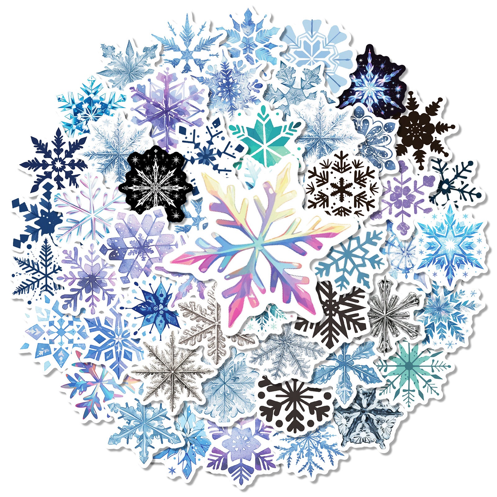Wholesale 50pcs/pack Christmas snowflake stickers