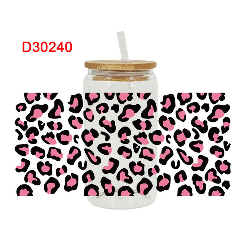 Wholesale Black textured pattern 16oz Cup UV DTF Wraps