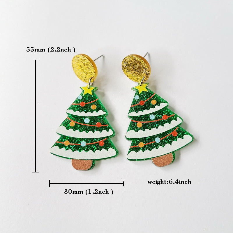 Wholesale Christmas Tree Rainbow Koala Dinosaur Cactus Acrylic Earrings