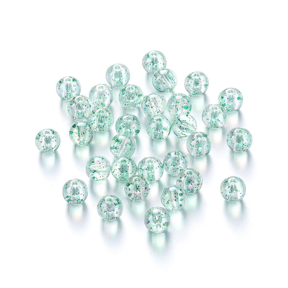 Wholesale 30pcs Acrylic 8-10mm Round Bead Sequin Straight Hole DIY Bead Beads