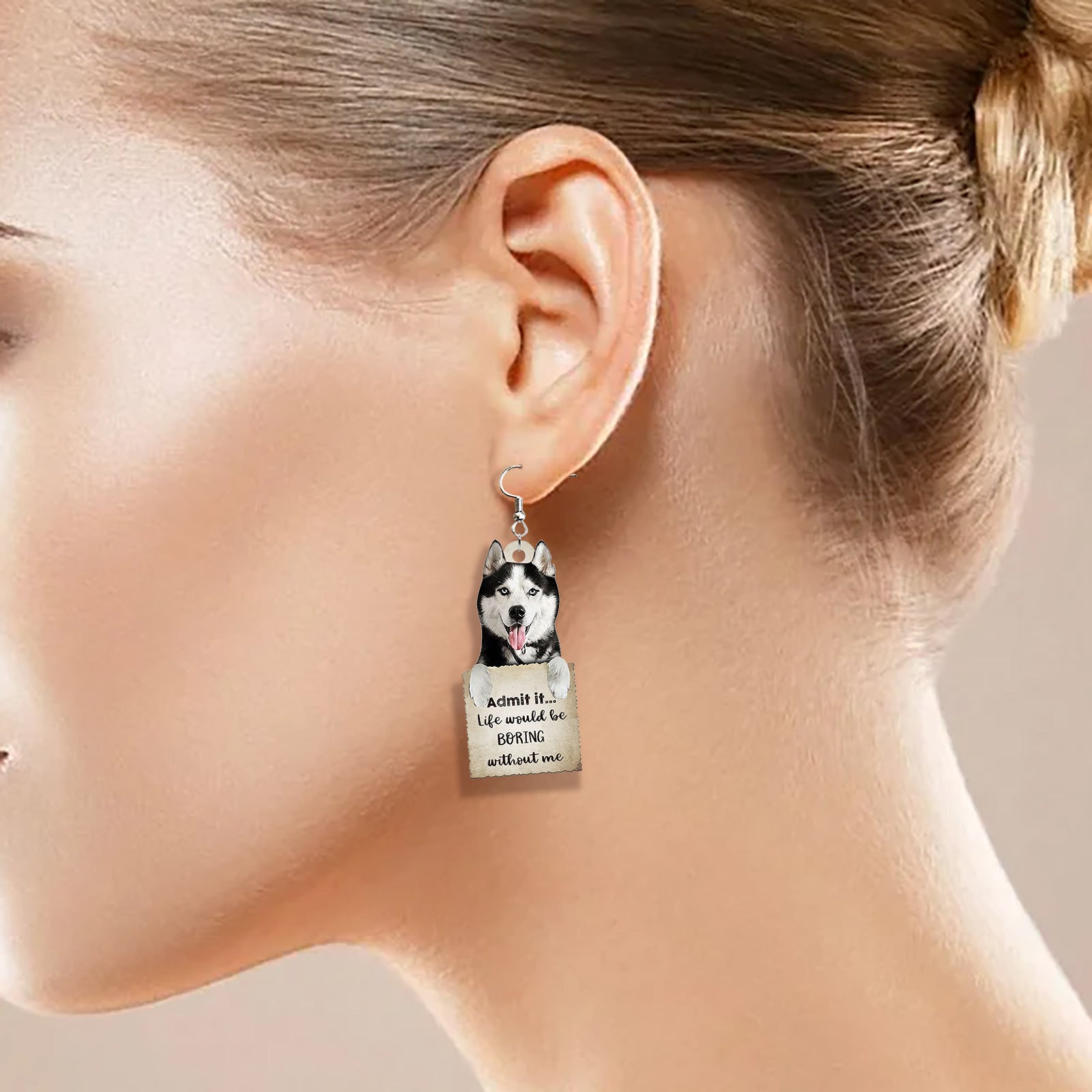 Wholesale Puppy Love Bookstore Creative Acrylic Earrings