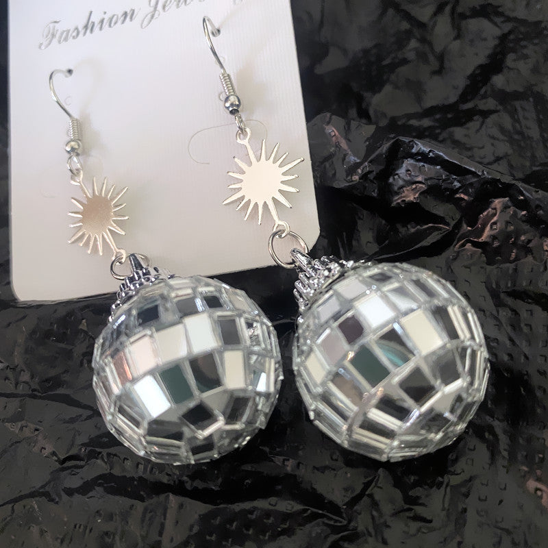Wholesale Retro Disco Long Ball Earrings