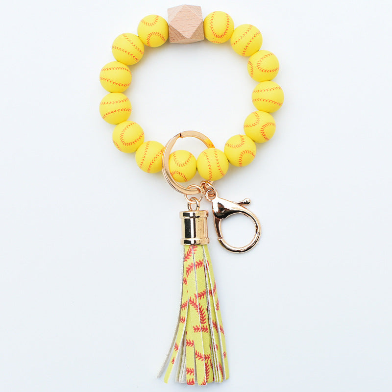 Llavero de muñeca con cuentas de girasol de silicona al por mayor