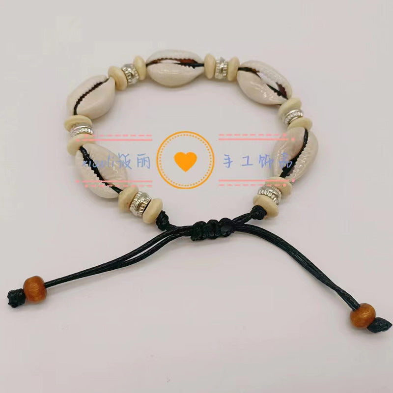Wholesale Bohemian Braided Natural Shell Hand Knotted Bracelet
