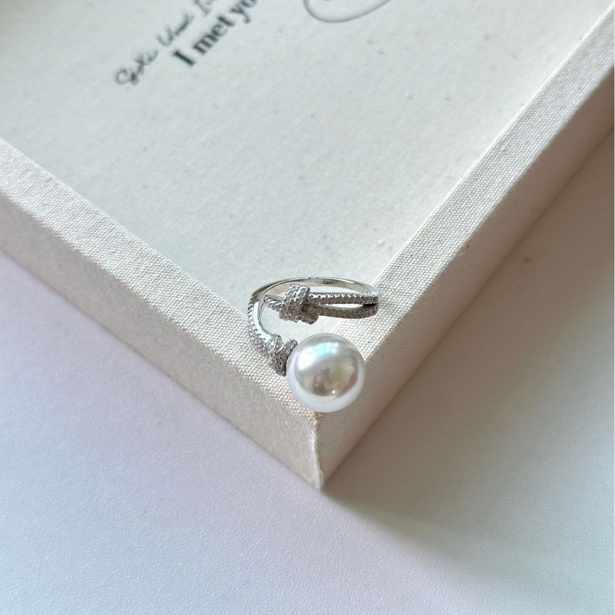 Wholesale S925 Silver Heavy Industry Full Diamond Winding White Single Pearl Ring Women's  Open Ring