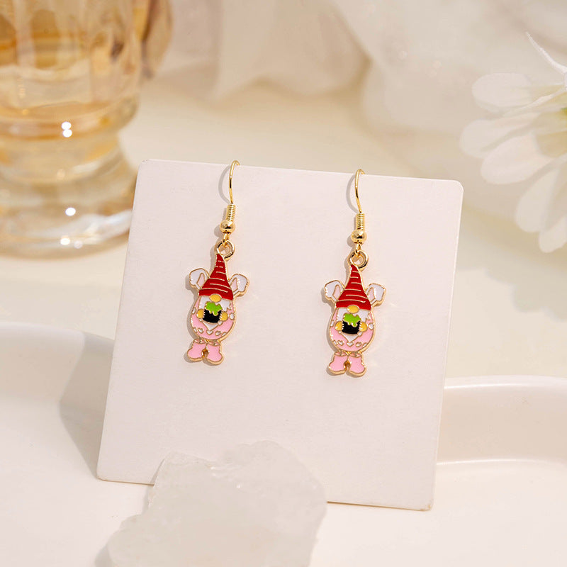 Wholesale Easter egg cartoon rabbit contrasting splicing earrings