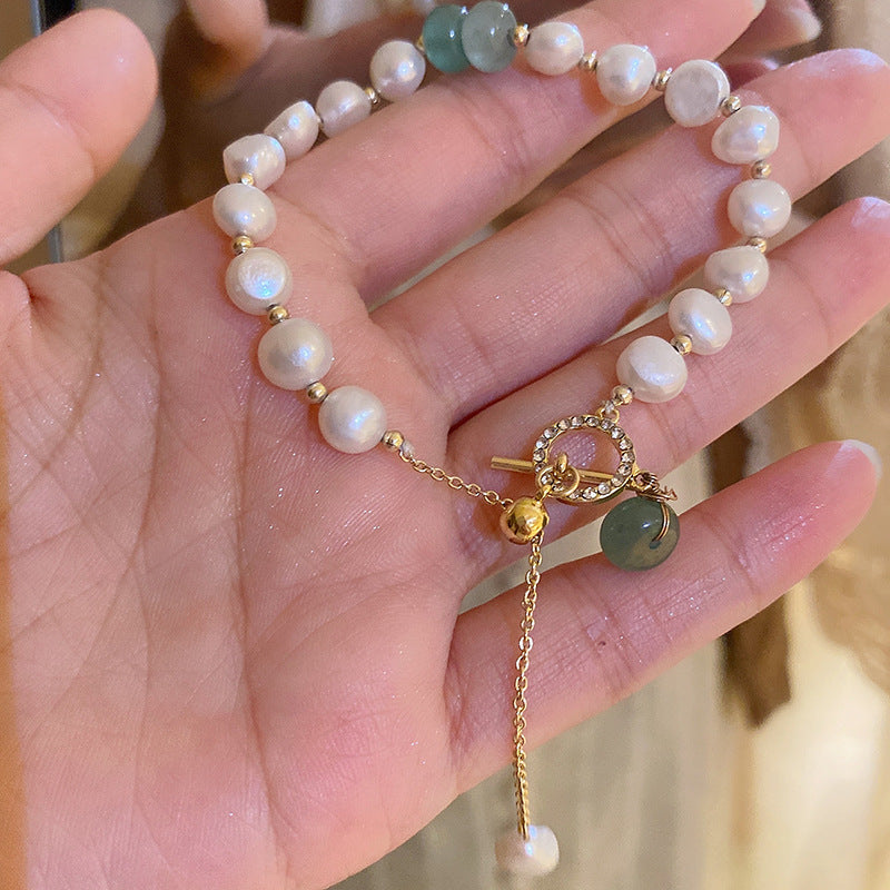 Wholesale Freshwater Pearl Round Bead Fishtail Bracelet