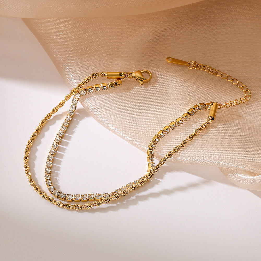 Pulsera simple de acero de titanio de circón al por mayor