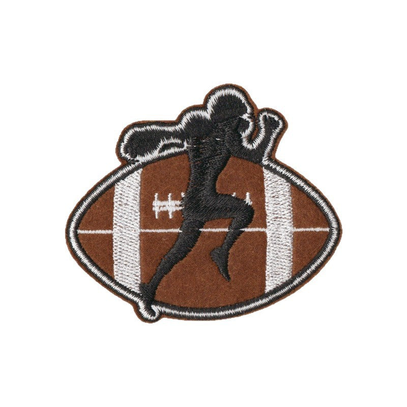 Wholesale Leopard Print Cartoon Football Embroidered Patches 9 Pcs Decorative Towel Sewing Accessory