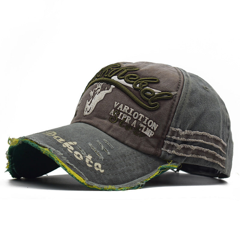 Wholesale of Embroidered Cotton Baseball Caps with Cow Heads