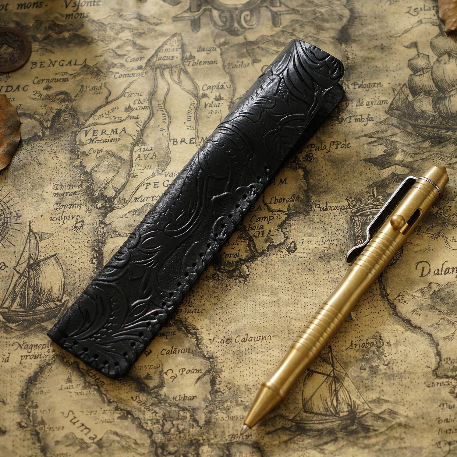 Wholesale Retro Pure Handmade Head Layer Cowhide Creative Pen Bag