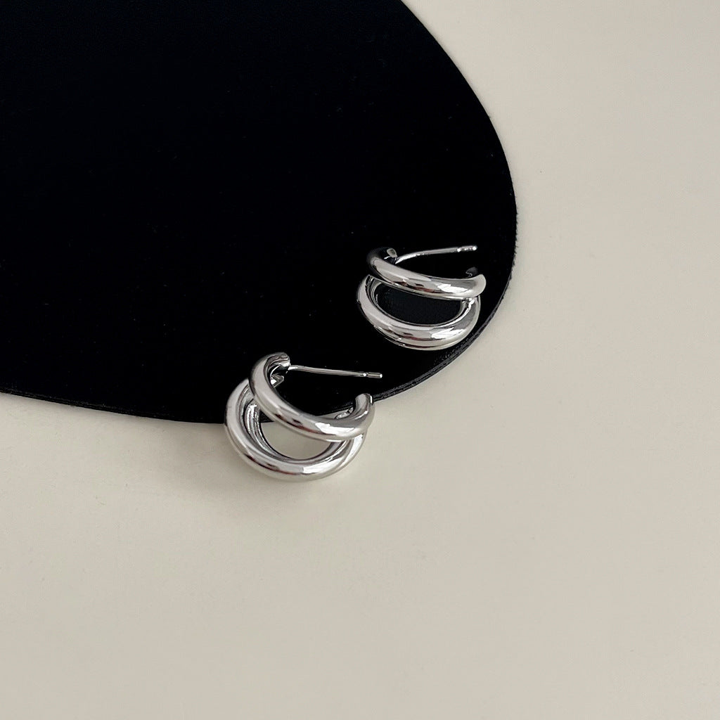 Wholesale Retro geometric metallic irregular earrings