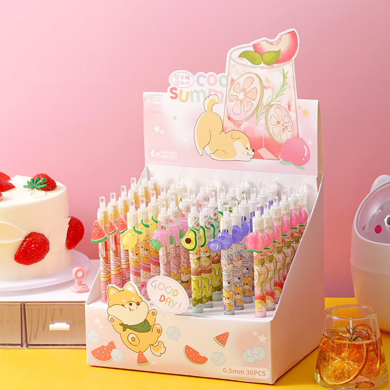 Wholesale Plastic Fun Button Neutral Black Pen