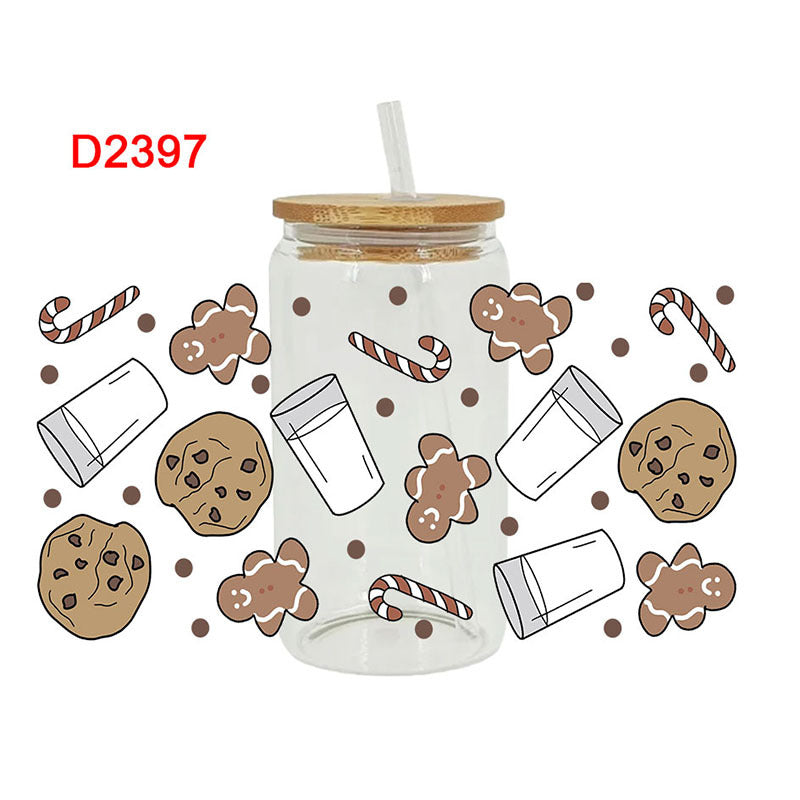 Wholesale UV Transfer Paste Glass 16oz Cup UV DTF Wraps  23cmX11cm