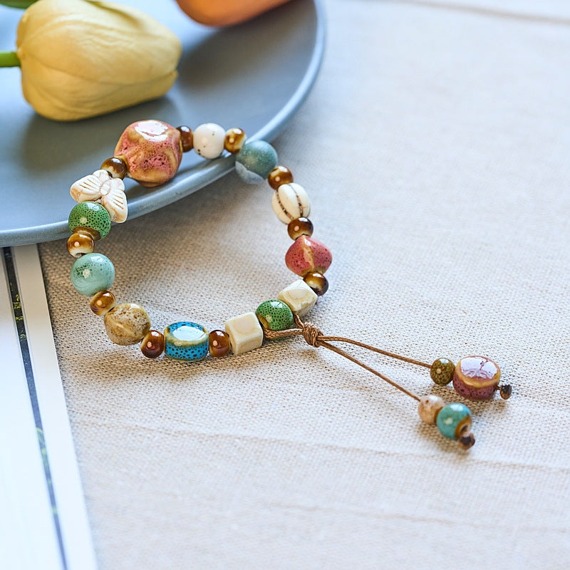 Wholesale Jingdezhen Ceramic Versatile High-end Literary and Ancient Style Bracelet