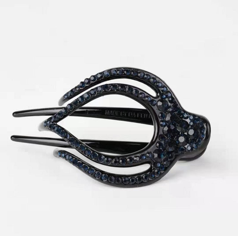 Wholesale Large Rhinestone Hair Clip with Three Teeth