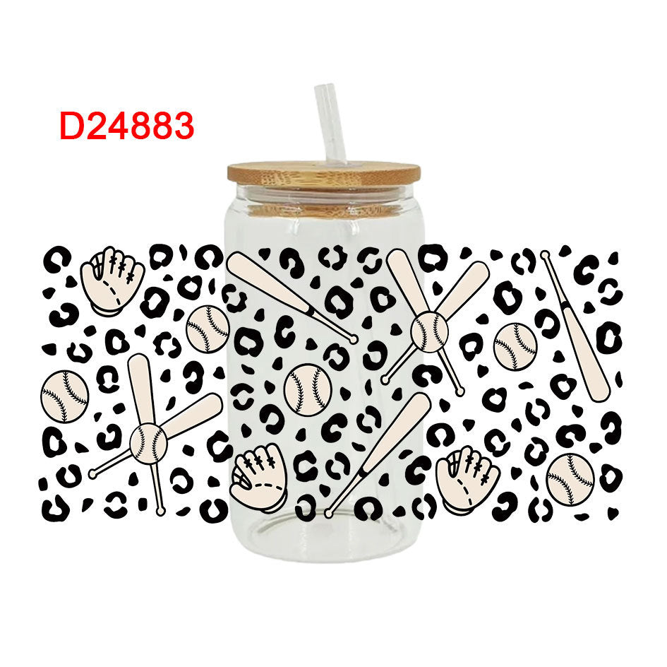 Wholesale Cartoon Cute Soccer Baseball Series 16oz Cup UV DTF Wraps