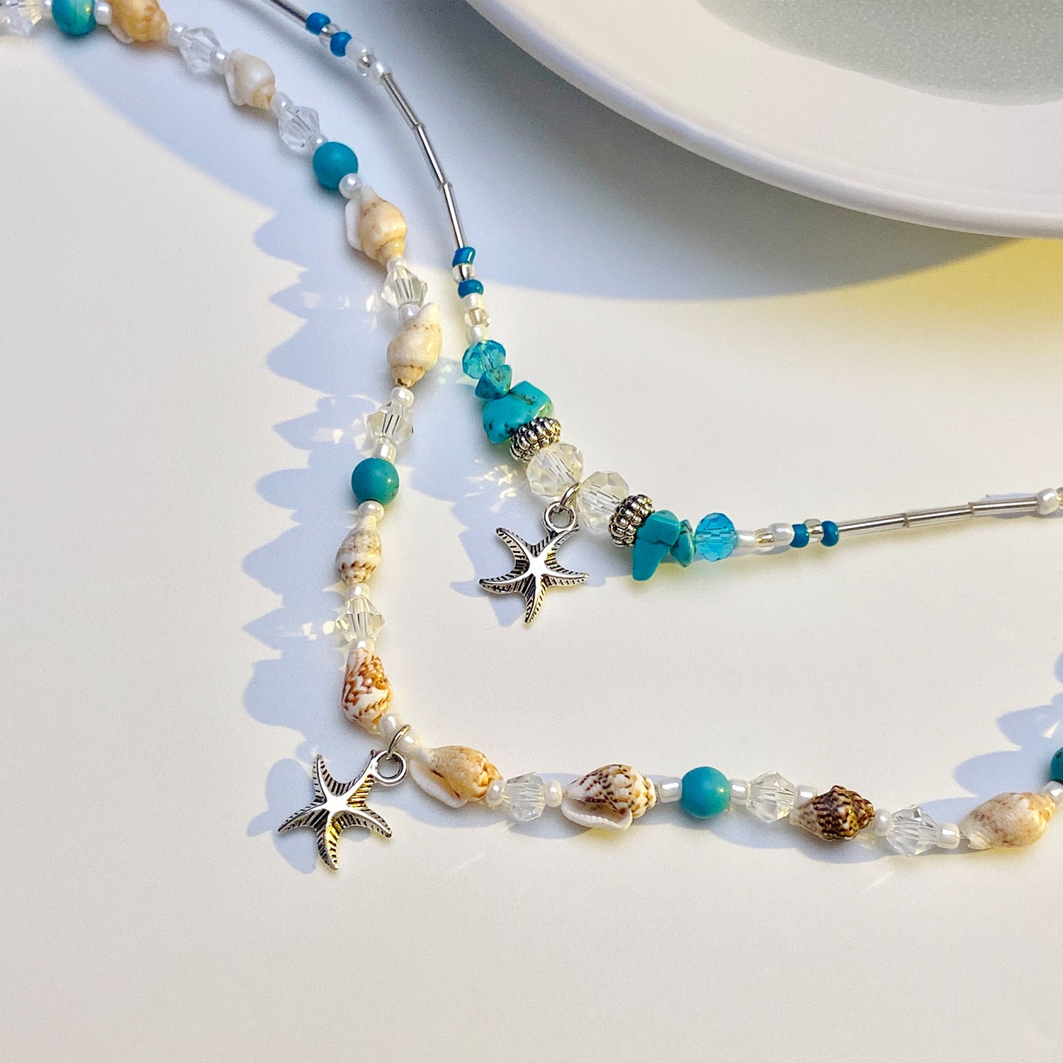 Wholesale Holiday style beaded necklace clavicle chain