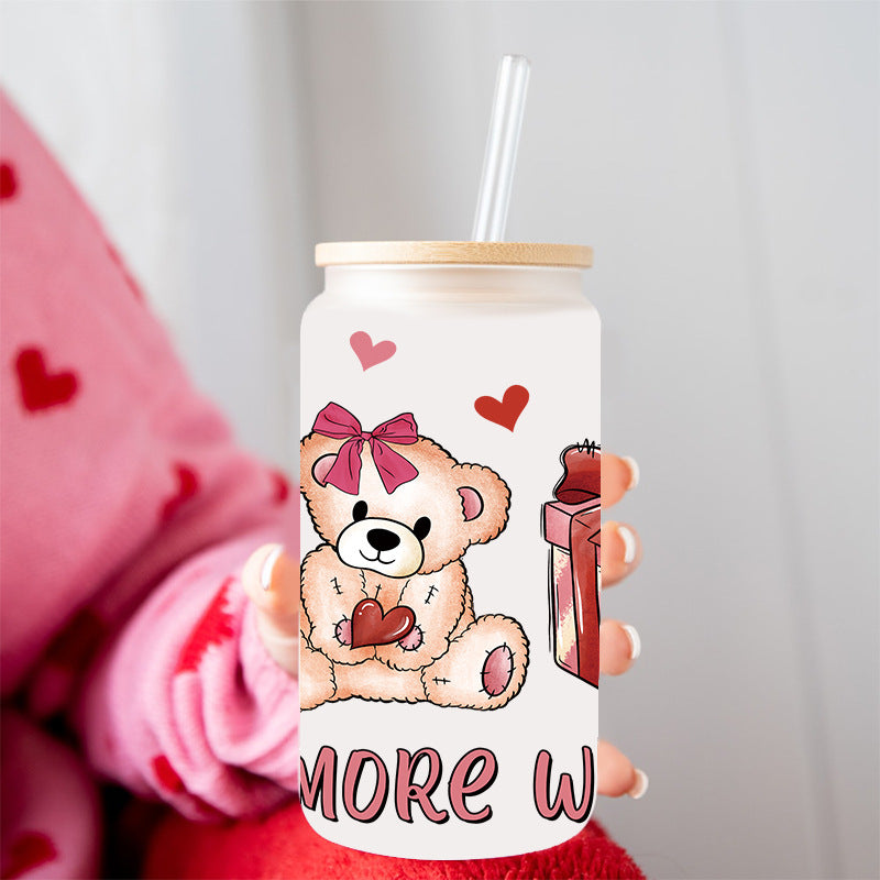 Wholesale Pink Love Valentine's Day 16oz Cup UV DTF Wraps