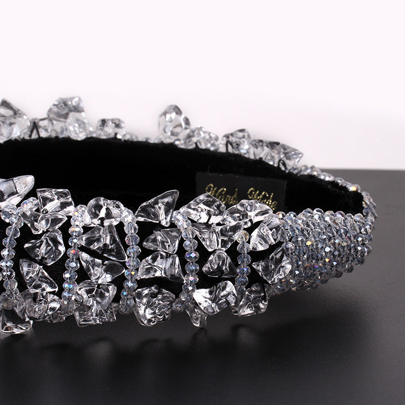 Wholesale Ice Baroque Rivet Sponge Headband