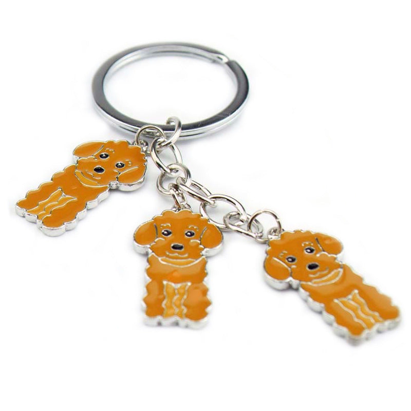 Wholesale Cartoon Poodle Cute Metal Keychain